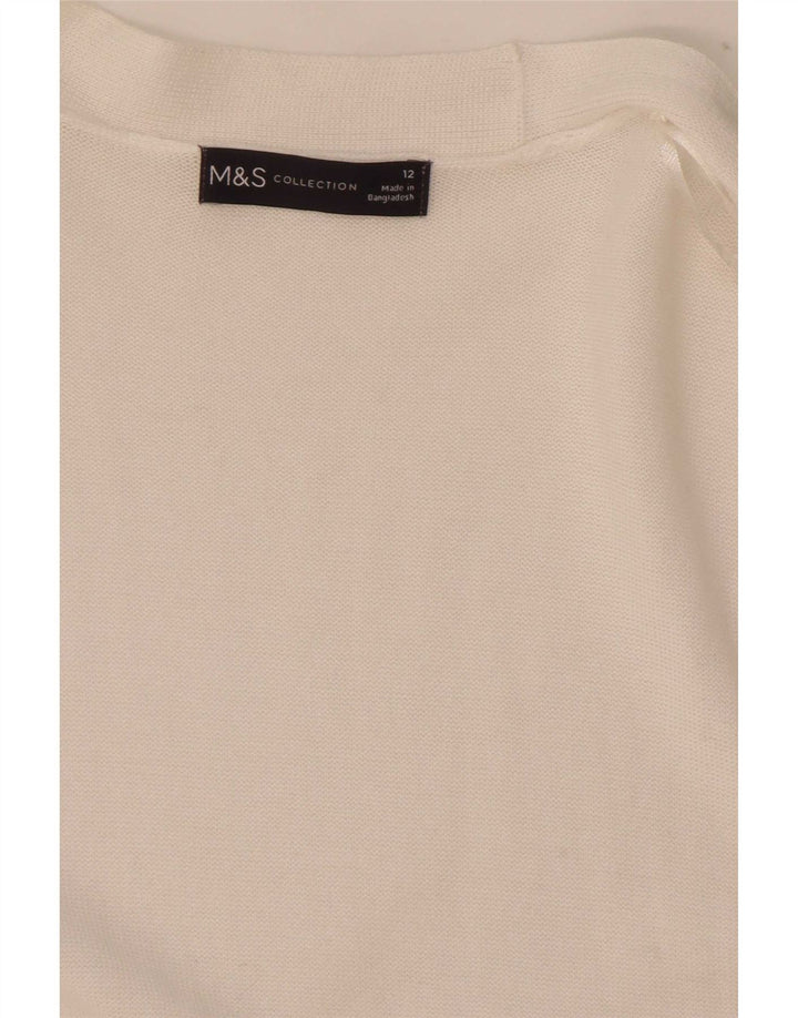 Marks & Spencer Pull cardigan ouvert pour femme UK 12 Blanc moyen