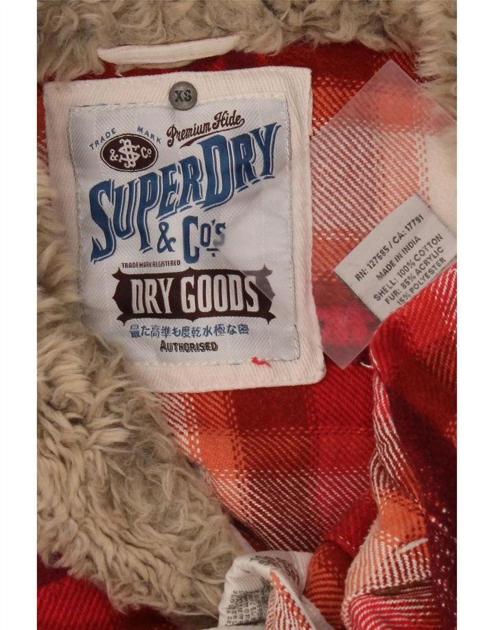 SUPERDRY Chemise en flanelle pour femme UK 6 XS Rouge à carreaux en coton