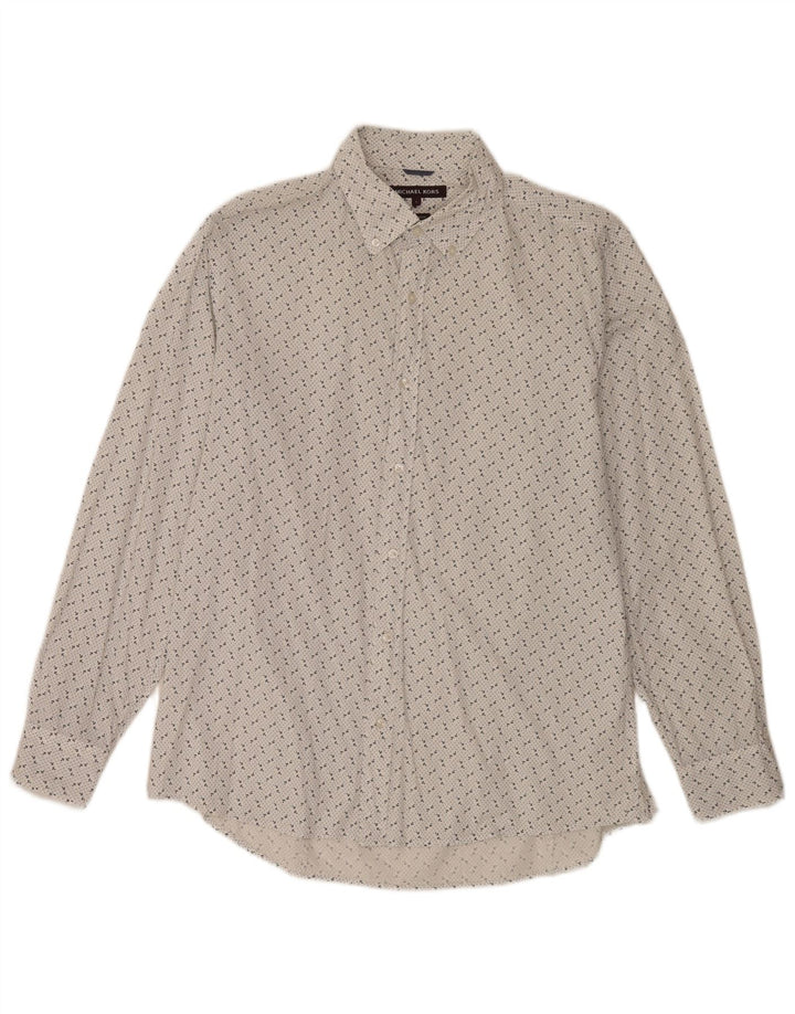 Michael Kors Chemise à motif abstrait pour hommes Grand coton blanc