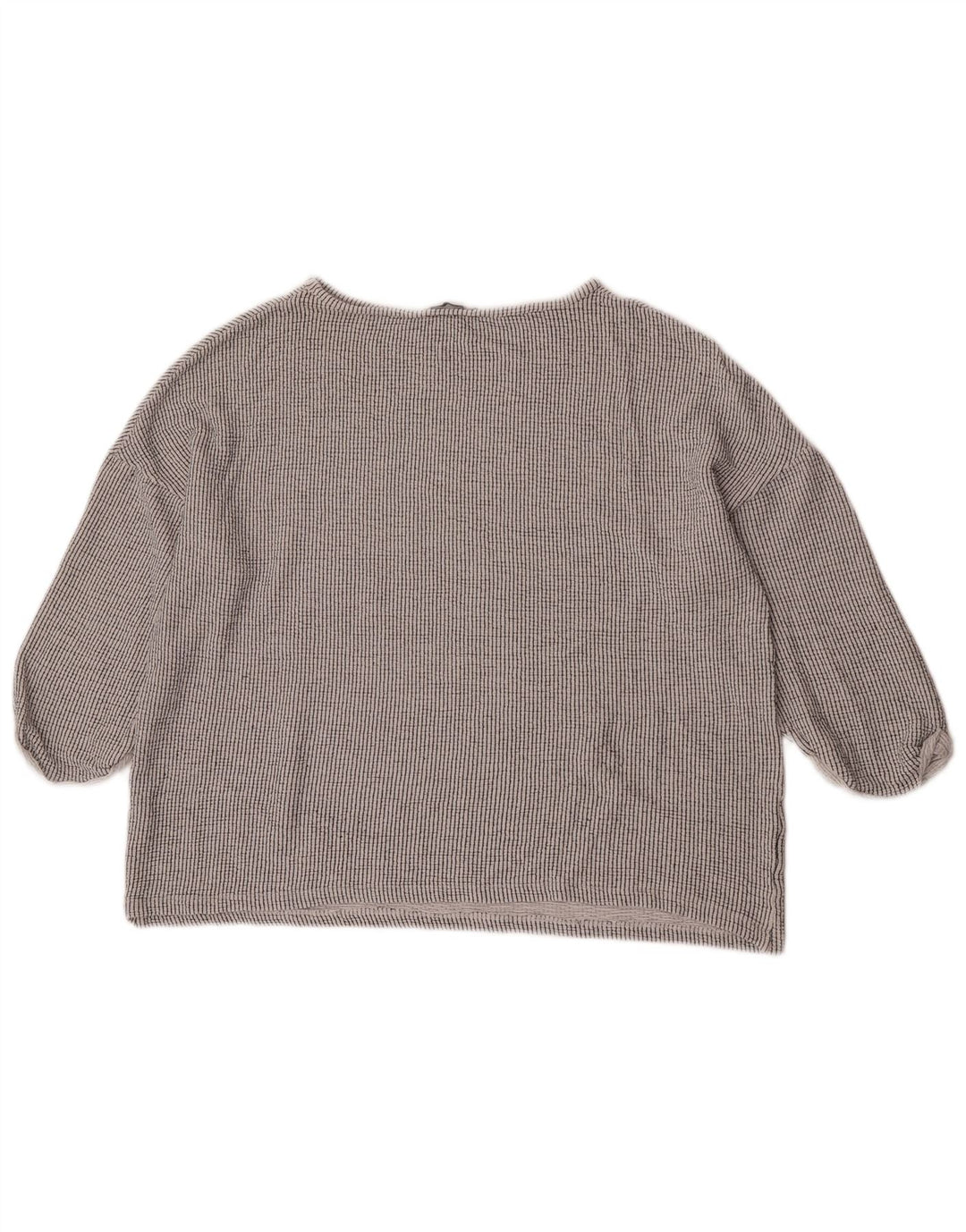 Zara Chemisier surdimensionné à manches 3/4 pour femme UK 14 Gris moyen rayé