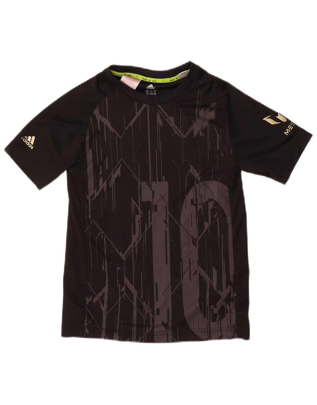 Adidas Garçon MESSI Graphic T-Shirt Top 9-10 ans Noir Polyester