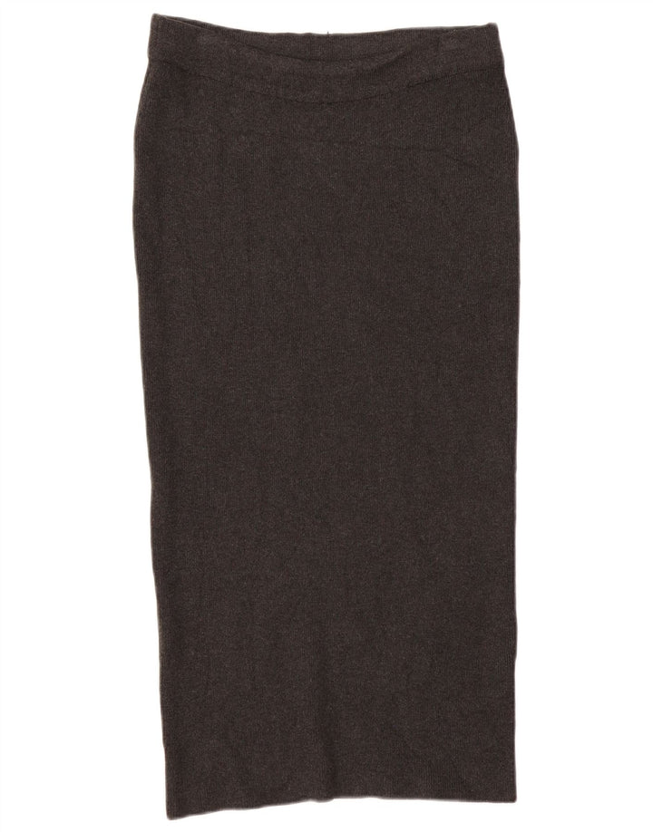 Zara Femme Jupe Droite En Tricot Moyen W28 Gris Viscose