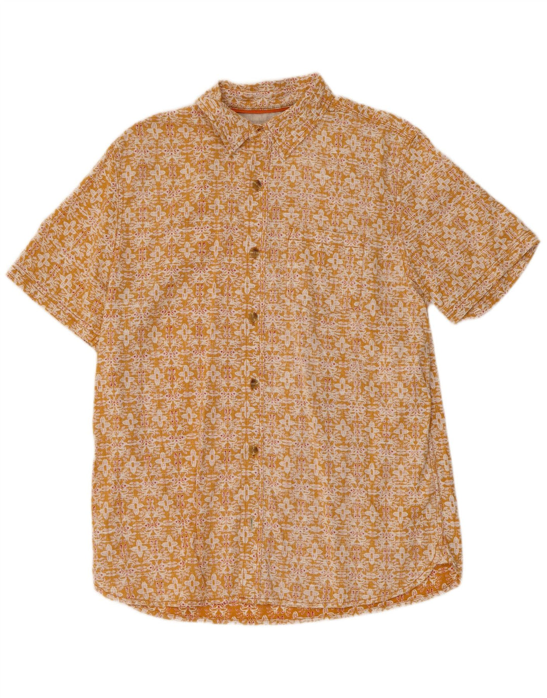 Chemise à Manches Courtes Homme Fat Face Coton Floral Orange Moyen