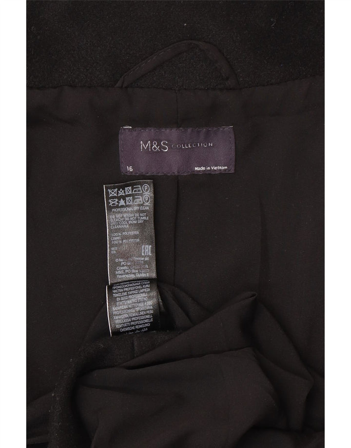 Marks & Spencer Manteau pour femme UK 16 Large Noir Polyester