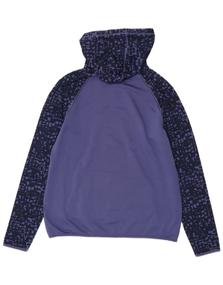 NIKE Pull à capuche graphique Dri Fit pour femme UK 14 Violet moyen géométrique