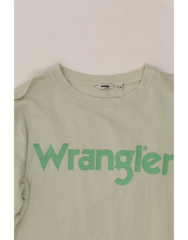 WRANGLER Womens Oversized Graphic Sweatshirt Jumper UK 14 Medium Green Vintage Wrangler and Second-Hand Wrangler from Messina Hembry 