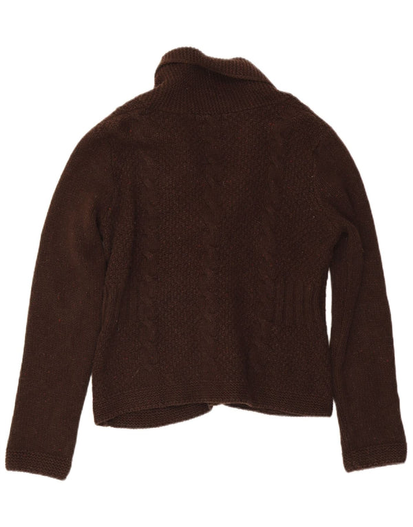 Eddie Bauer Cardigan pour femme en coton moucheté marron moyen UK 12