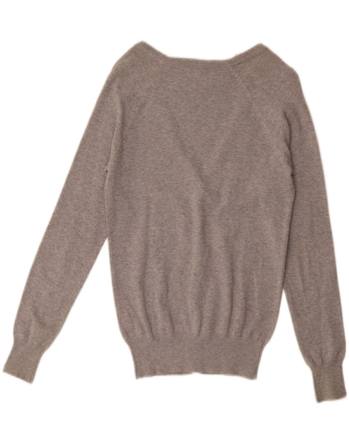 Zara Femme Cardigan Pull UK 10 Petit Gris Coton