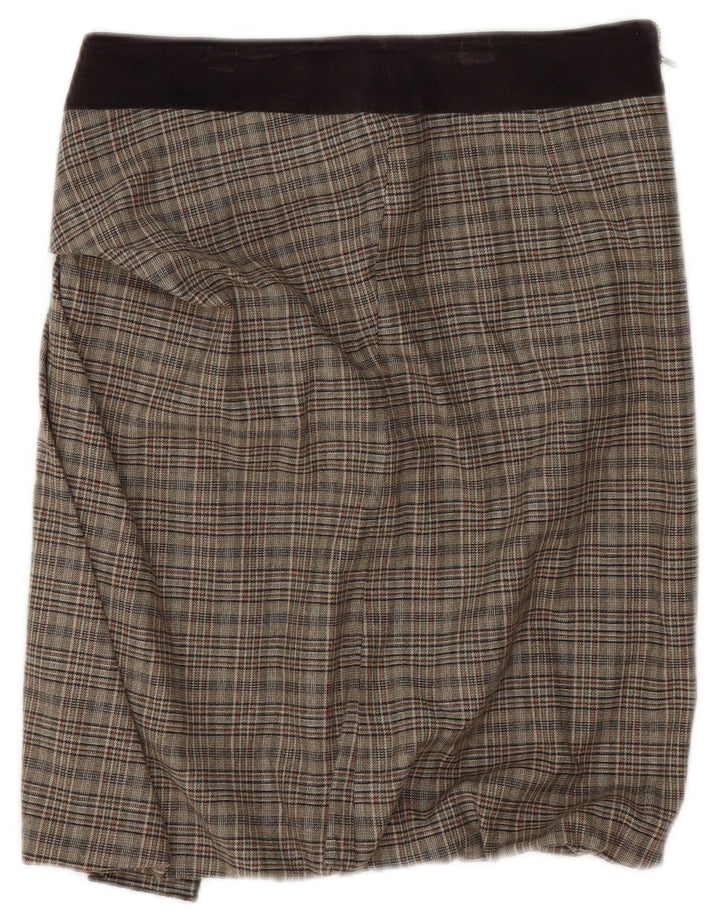 Max & Co. Mini-jupe pour femme UK 8 Small W28 Marron à carreaux