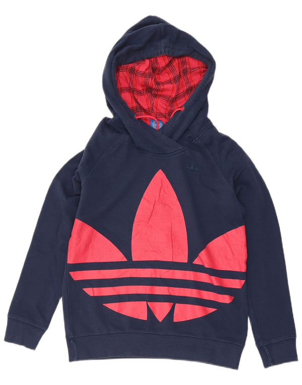 Adidas Pull à capuche graphique pour homme UK 10 Petit coton bleu marine