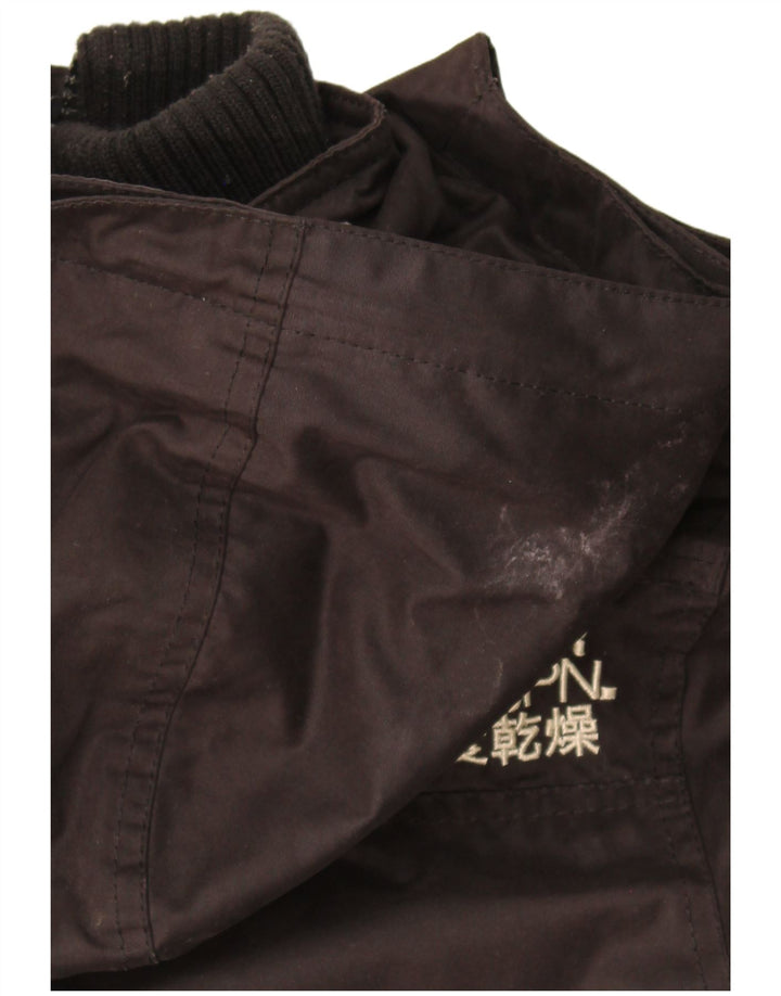 Superdry Veste Parka À Capuche Windparka Femme UK 14 Moyen Noir Polyester