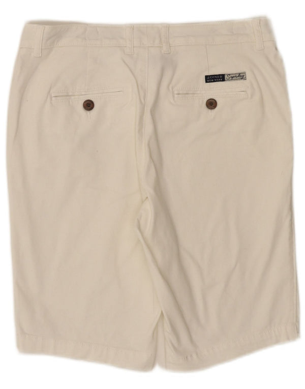 Superdry Short chino régulier pour femme UK 10 Small W30 Blanc