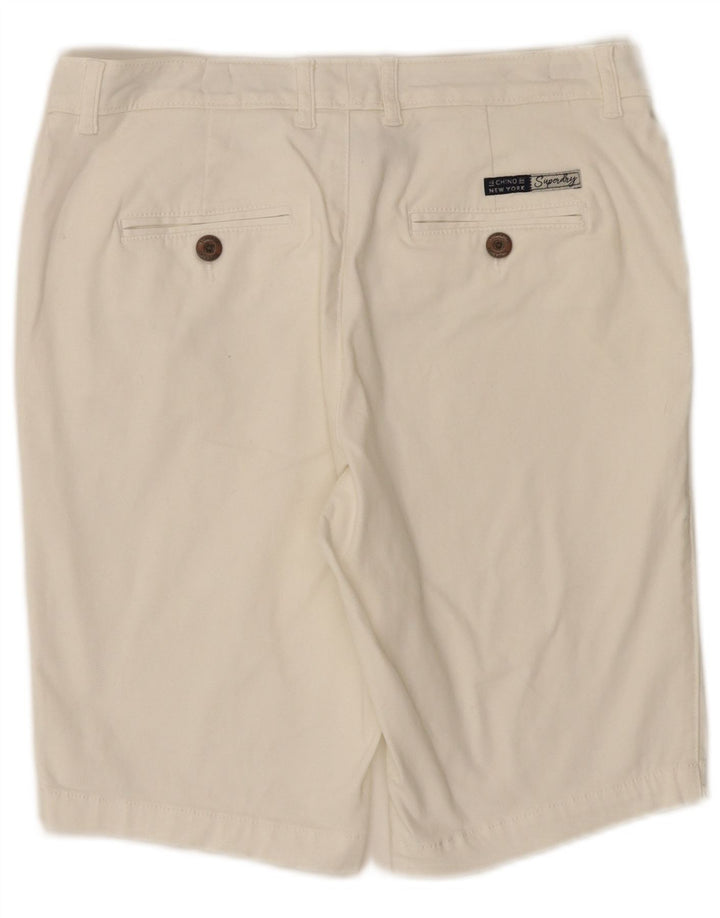 Superdry Short chino régulier pour femme UK 10 Small W30 Blanc