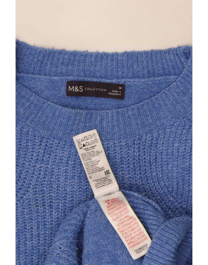 Marks & Spencer Pull surdimensionné à col rond pour femme UK 14 Bleu moyen