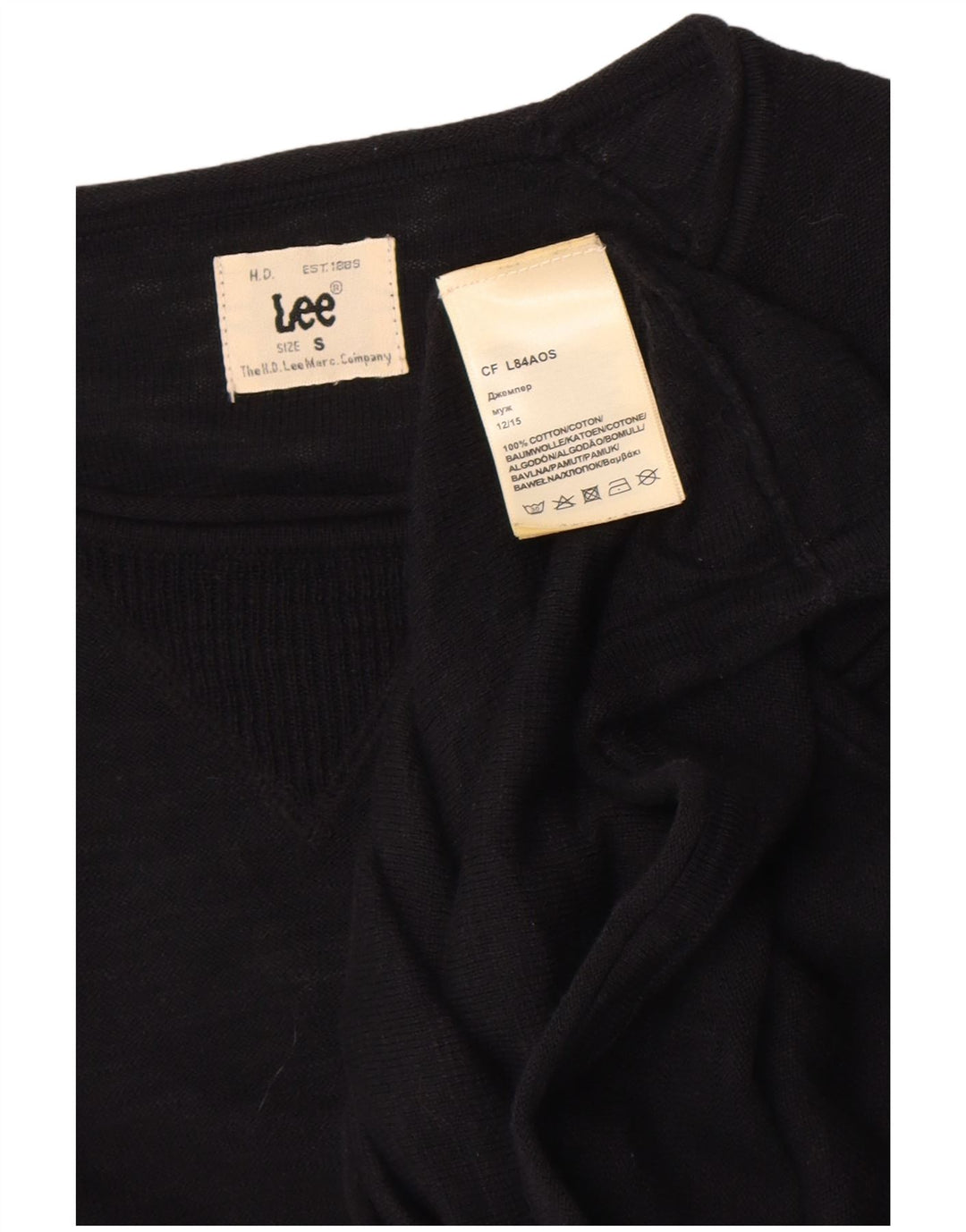 Lee Pull à col rond pour homme Petit coton noir