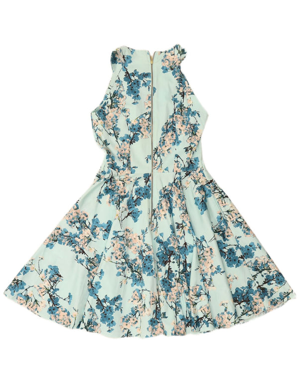 CLOSET Robe dos nu sans manches pour femme UK 10 Petit coton floral bleu