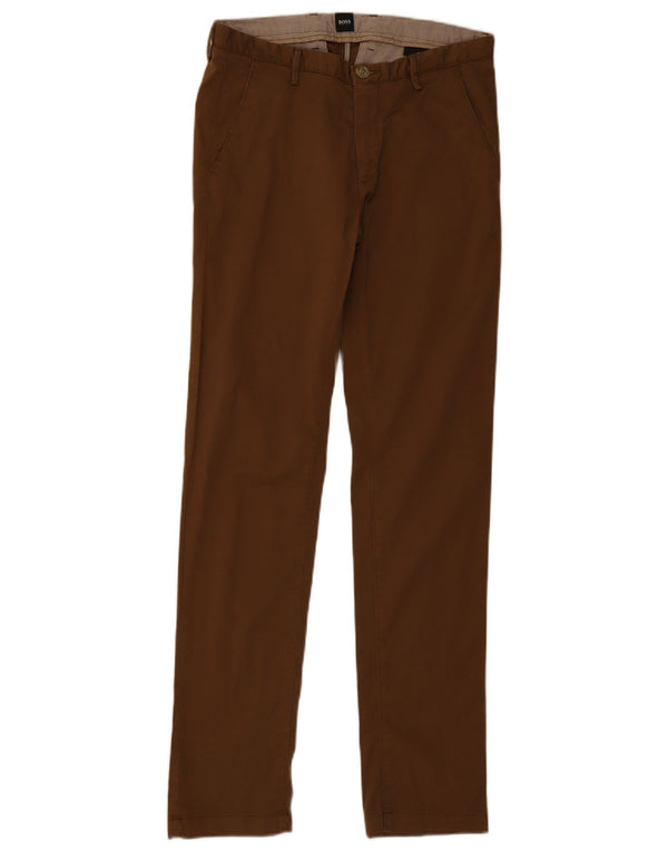 Hugo Boss Mens Slim Chino Trousers W30 L31 Brown