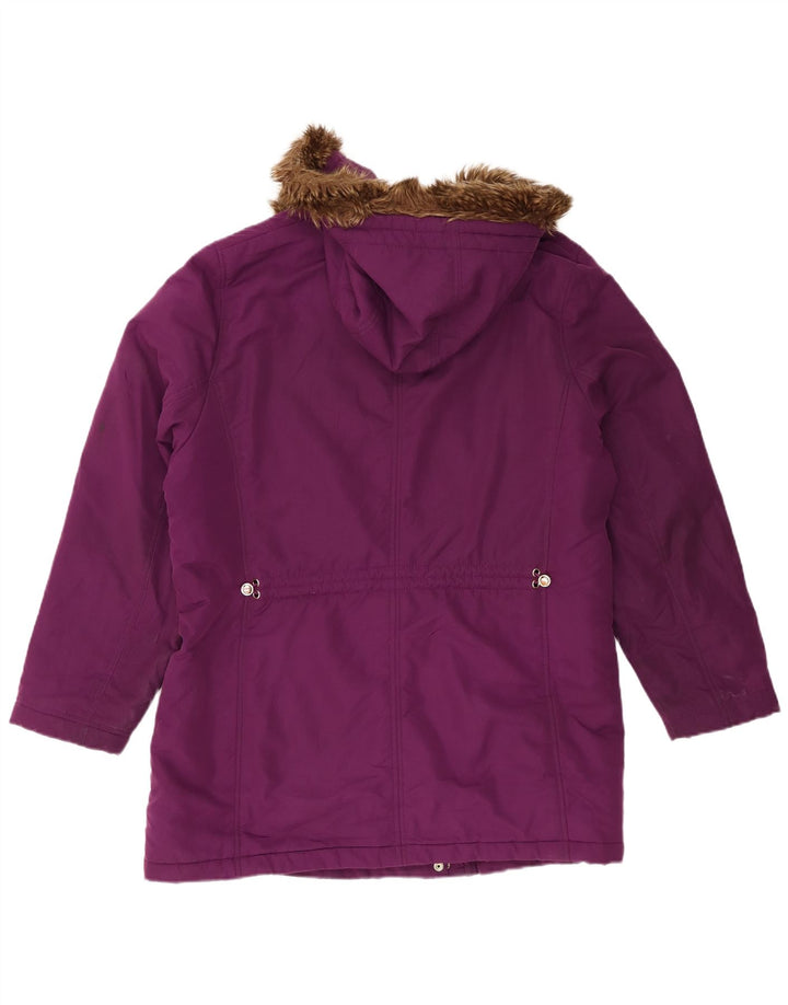 Marks & Spencer Parka à capuche pour femme UK 20 2XL Violet Polyester
