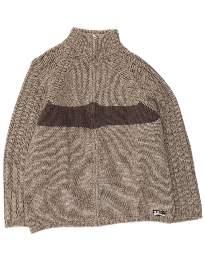 KILLER LOOP Cardigan Homme Pull Laine Colorblock Gris Moyen