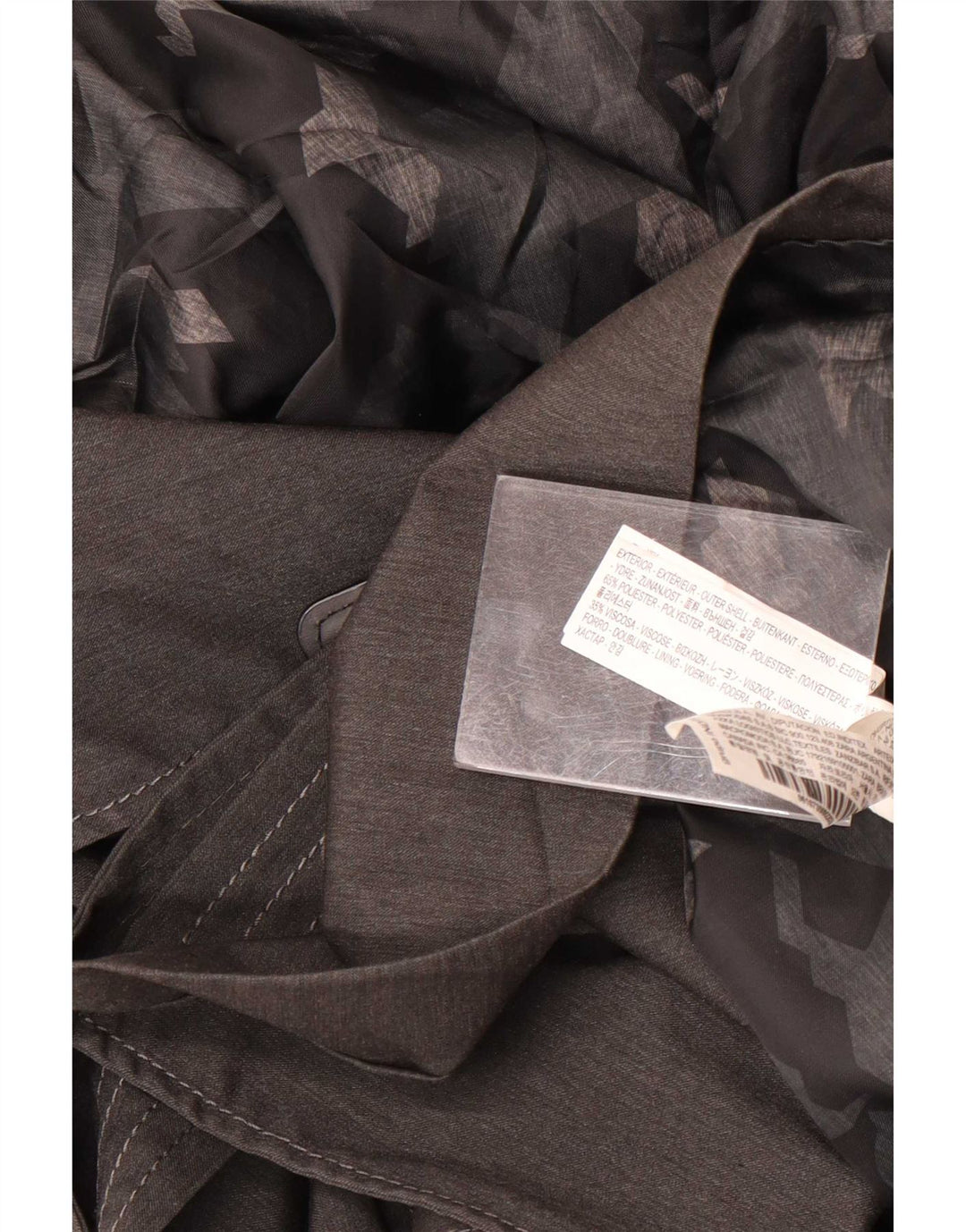 vintage Mens Trench Coat UK 36 Petit Gris Polyester