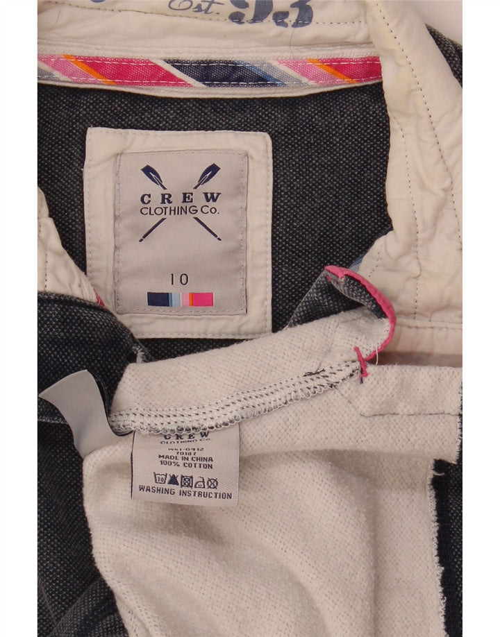 Crew Clothing Sweat-shirt à col boutonné pour femme UK 10 Petit Bleu marine
