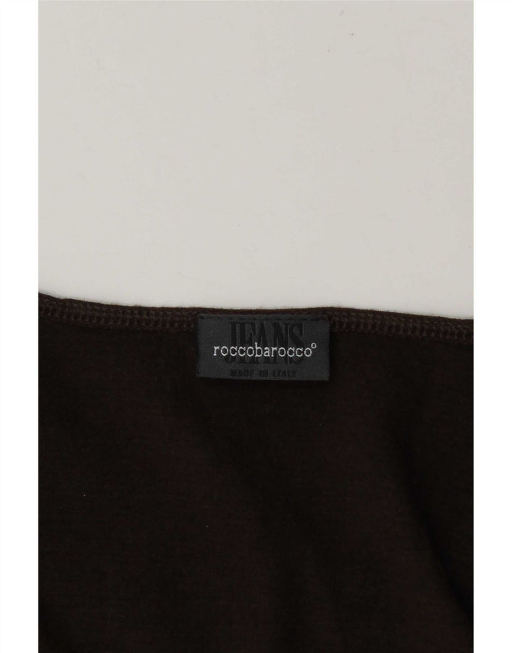 Roccobarocco Haut graphique à manches longues pour femme UK 12 Marron moyen