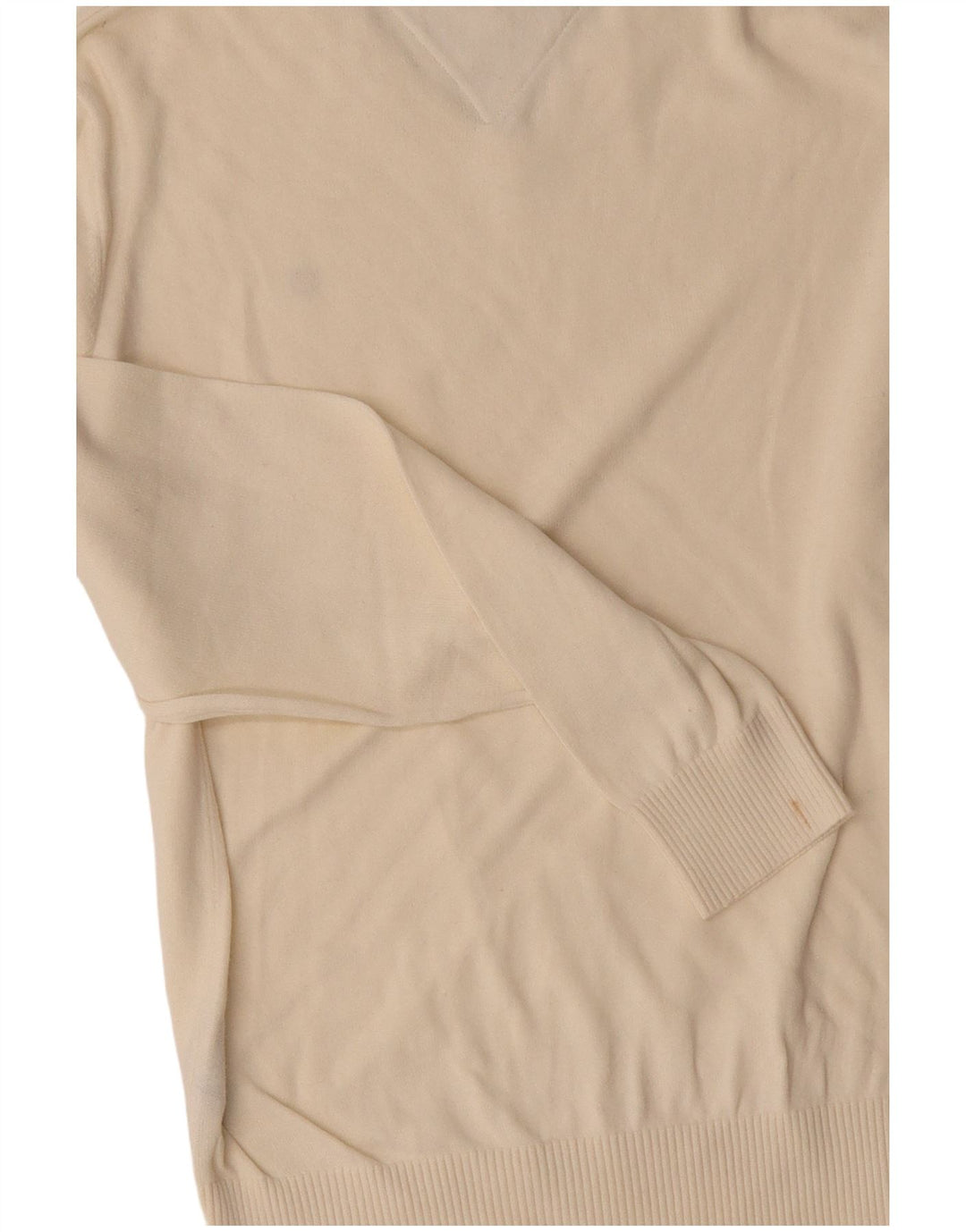 TOMMY HILFIGER Pull Col V Homme Blanc Cassé Moyen Coton