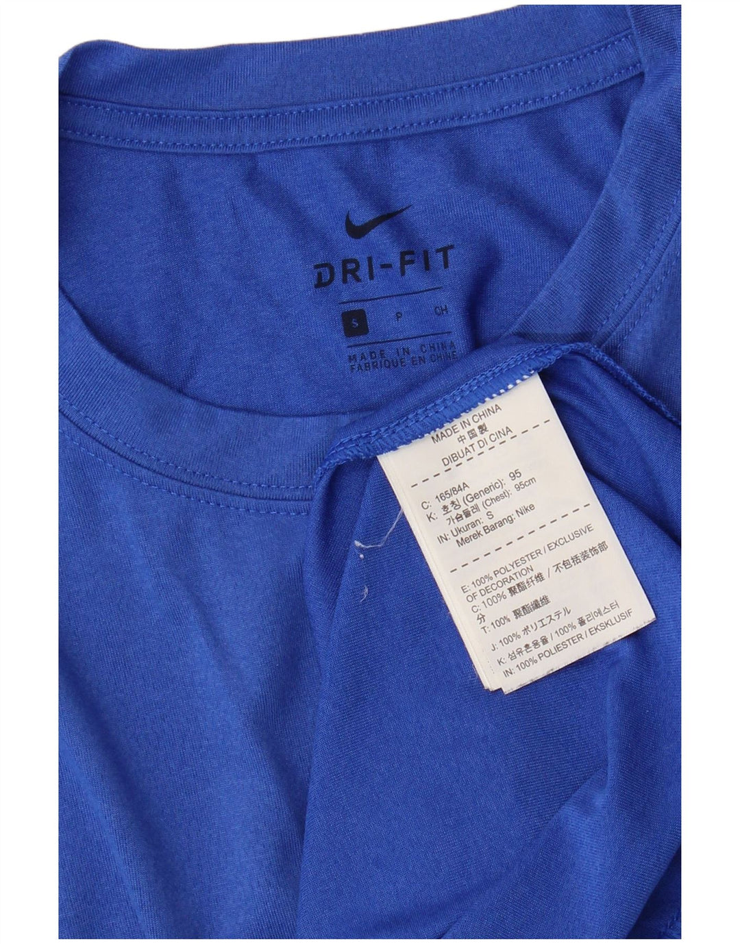 Nike Hommes Dri Fit T-Shirt Haut Petit Bleu Polyester