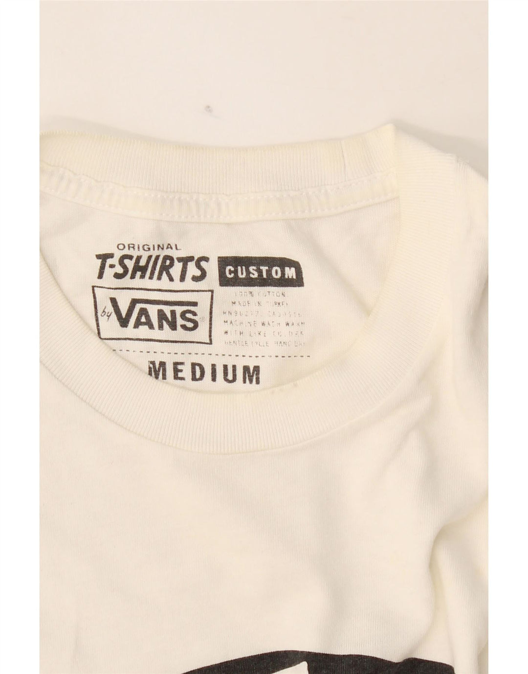VANS Mens Custom Fit Graphic T-Shirt Top Medium White Cotton Vintage Vans and Second-Hand Vans from Messina Hembry 