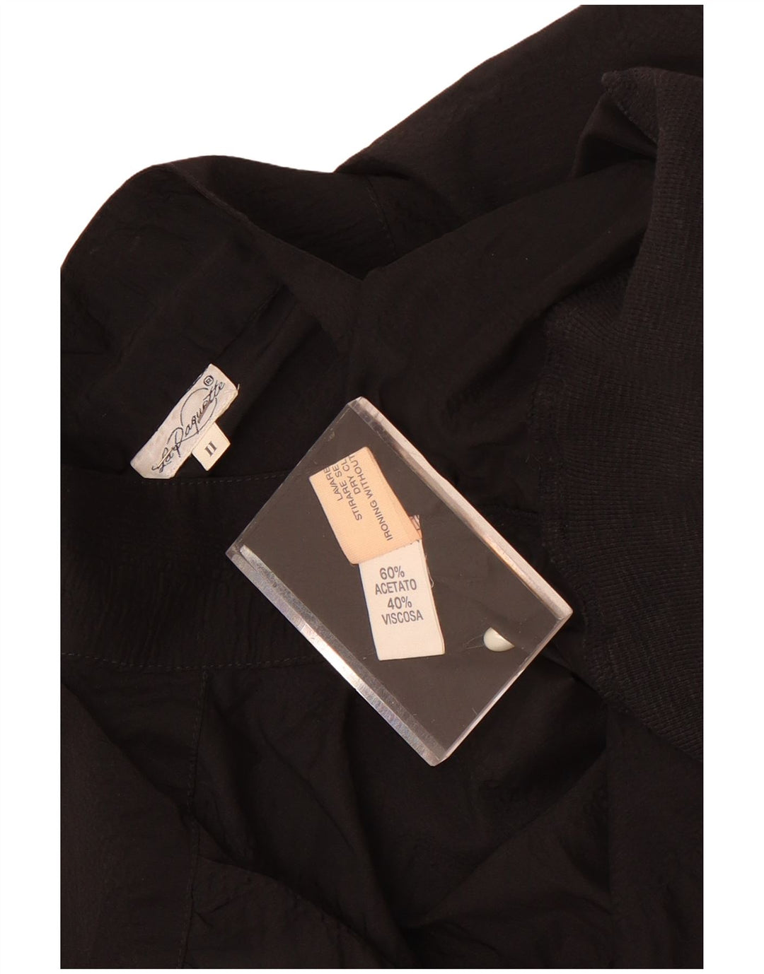 vintage Femme Chemise Blouse UK 18 XL Acétate Noir