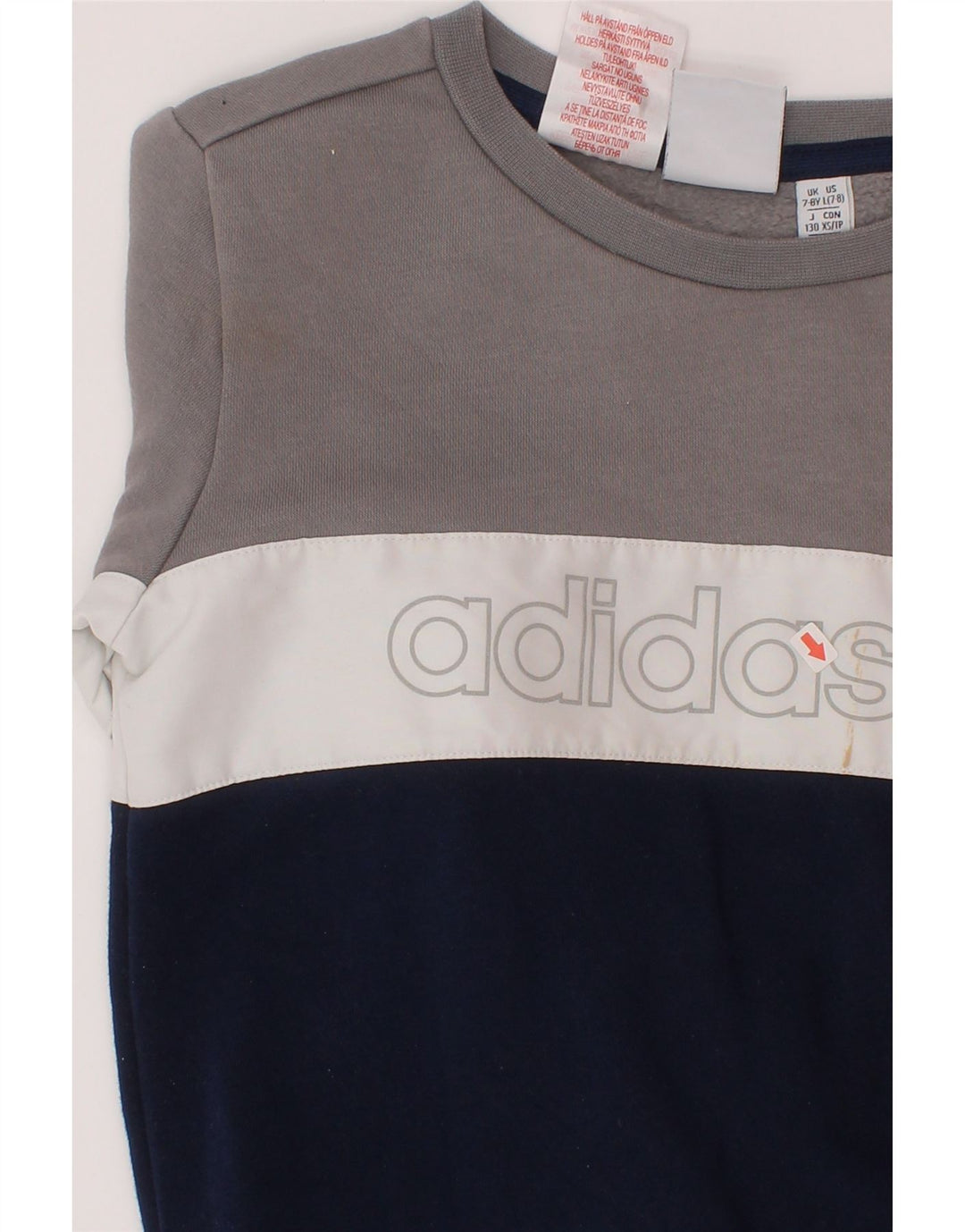 Adidas Sweat-shirt graphique pour garçon 7-8 ans Bleu marine Colourblock