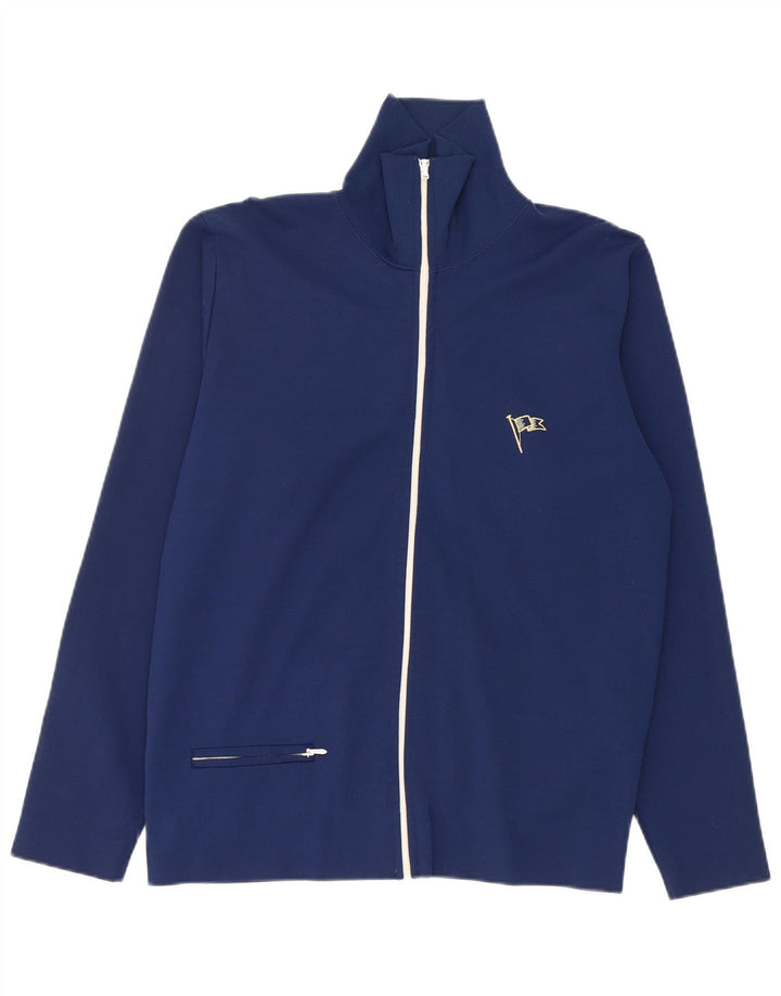 vintage Mens Survêtement Top Veste Bleu Marine Moyen