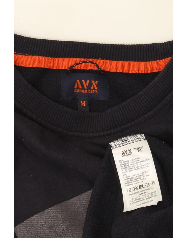 Avirex Sweat-shirt graphique pour homme en coton bleu marine moyen