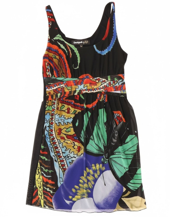 Desigual Robe d'été à motif abstrait pour filles 15-16 ans 2XL Papillon noir
