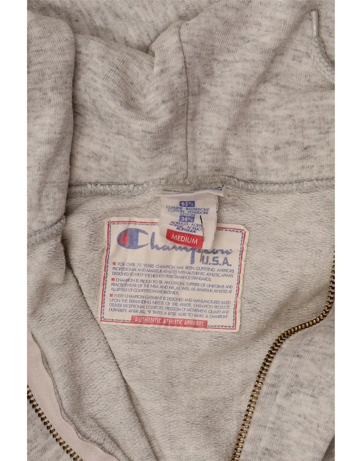 CHAMPION Pull à capuche court zippé pour femme UK 14 Gris moyen moucheté