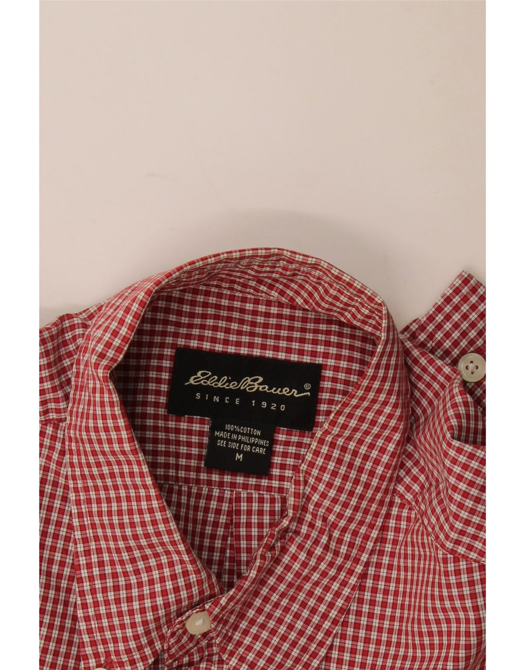 Eddie Bauer Chemise Homme Coton à Carreaux Rouge Moyen