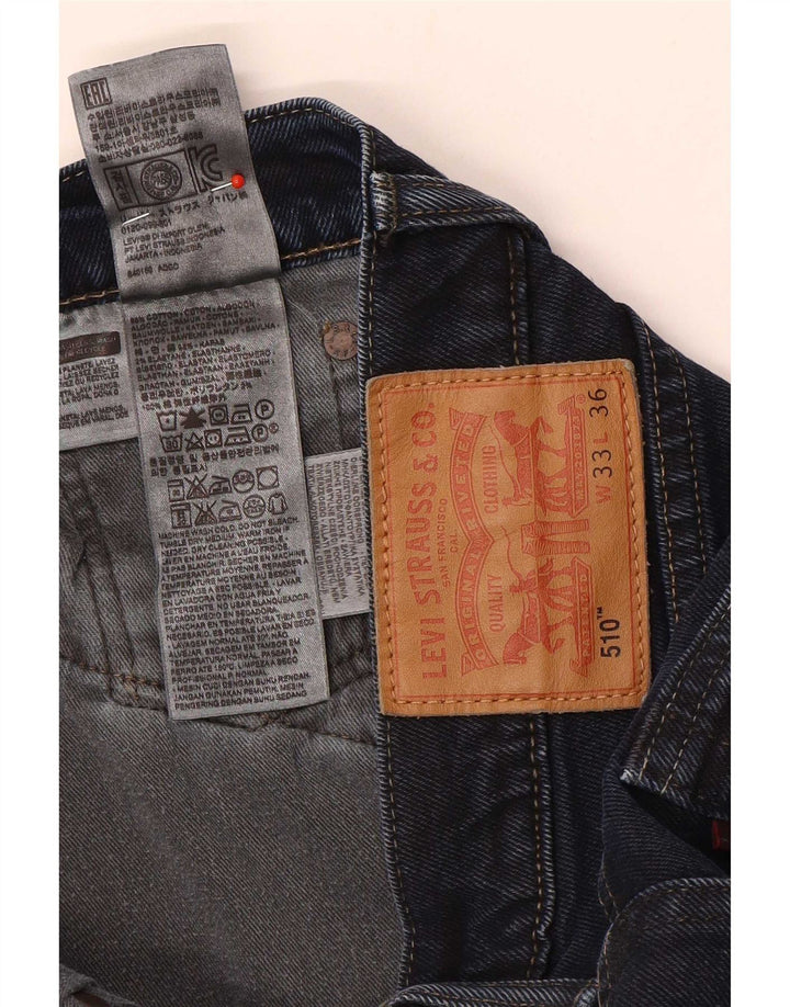 Levi's Short en Jean 510 W33 Homme Bleu Marine Moyen Coton
