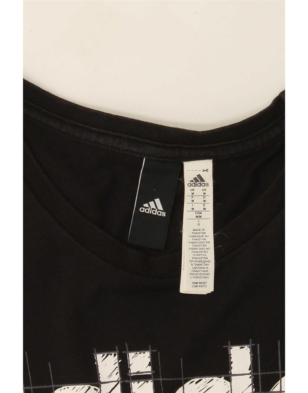 Adidas T-shirt graphique pour homme en coton noir moyen