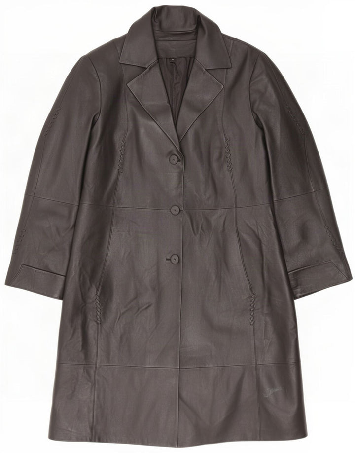 Manteau en cuir femme vintage IT 48 XL Noir