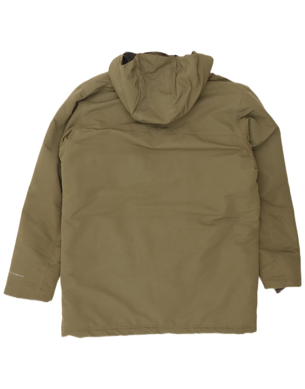 Columbia Manteau coupe-vent à capuche pour homme UK 40 Large Kaki Polyester