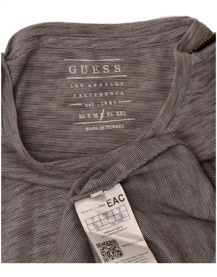 Guess T-Shirt Homme Haut Large Gris Moucheté Polyester
