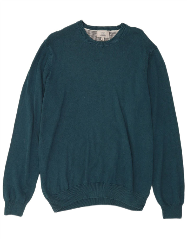 Marks & Spencer Pull à col rond coupe classique pour homme en coton bleu Taille L