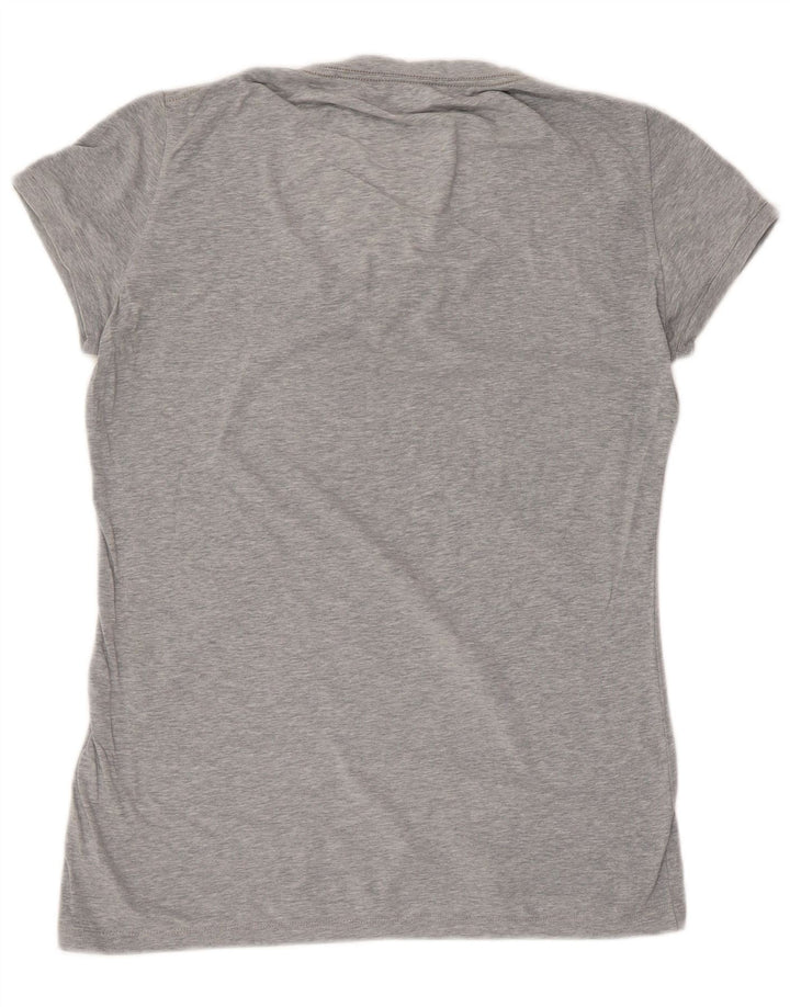 Nike Womens T-Shirt Top UK 8 Small Gris Moucheté Coton