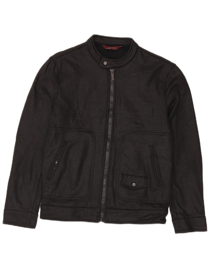 Zara Veste Bomber Homme UK 38 Medium Noir Polyester