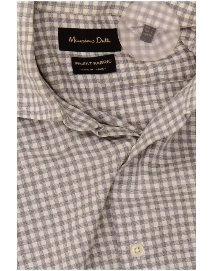 Massimo Dutti Chemise Homme Petit Vichy Gris