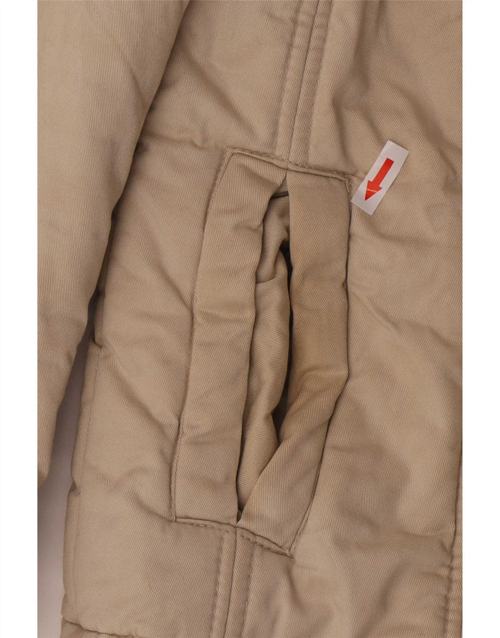 Zara Veste rembourrée pour femme UK 12 en coton beige moyen classique