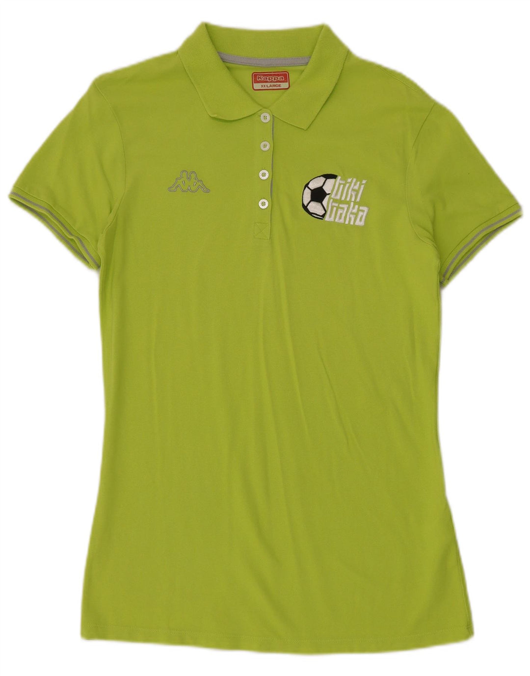 KAPPA Polo Graphique Femme UK 20 2XL Vert Coton