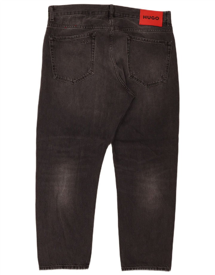 Hugo Boss Jean droit effet vieilli W34 L27 gris coton