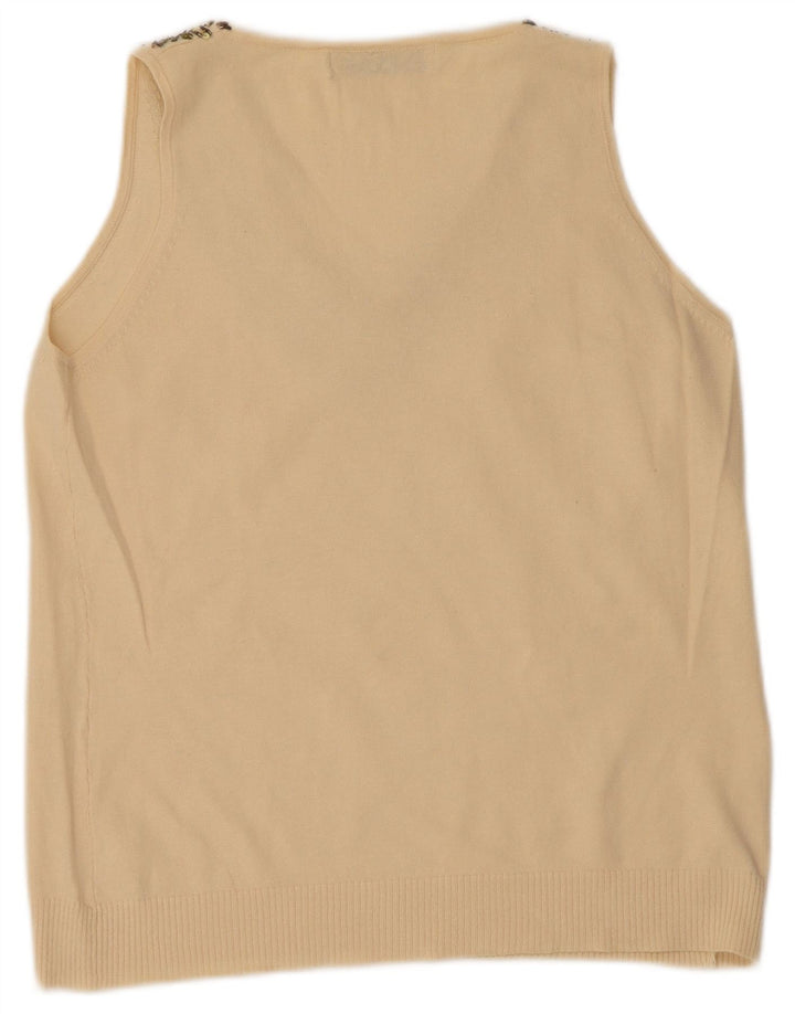 Zara Femme Débardeur UK 14 Large Beige Ramie
