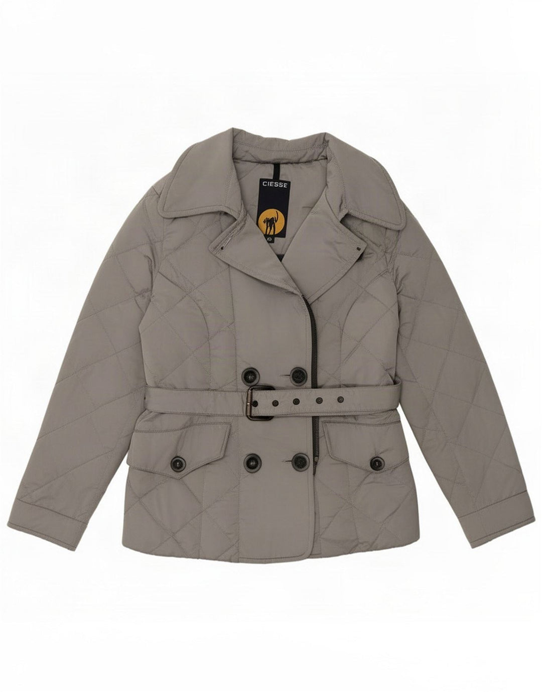 Ciesse Piumini Veste matelassée double boutonnage pour femme IT 42 Argent moyen